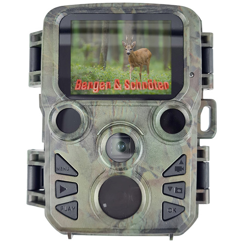 Berger & Schröter Mini Wildkamera 20 Megapixel Black LEDs, Low-Glow-LEDs, Zeitrafferfunktion Camouflage