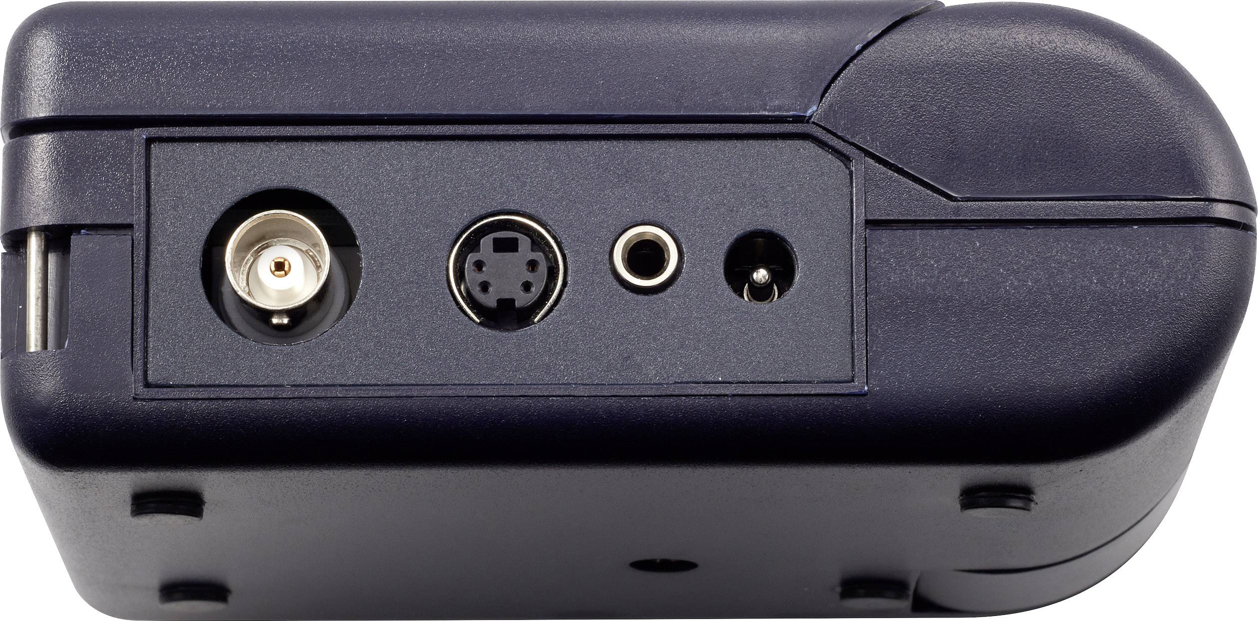 Rückseite eines elektronischen Geräts mit drei Anschlussbuchsen: Koaxial-, S-Video- und Audiobuchse.