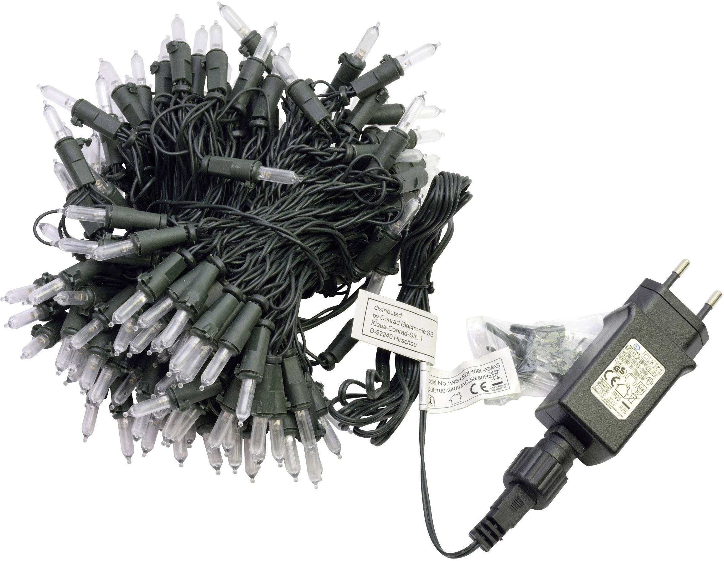 Polarlite PL-8814040 Mini-Lichterkette Innen netzbetrieben Anzahl Leuchtmittel 150 LED Warmweiß Bel