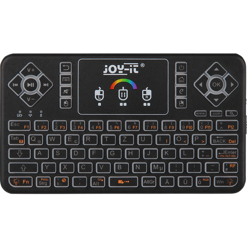 Joy-it TASTAMINI01 Funk Tastatur Deutsch, QWERTZ Schwarz Integriertes Touchpad