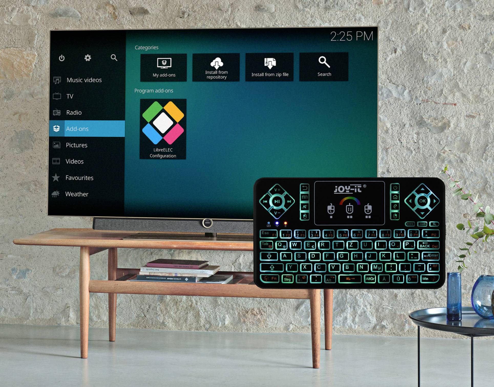 Joy-it TASTAMINI01 Funk Tastatur Deutsch, QWERTZ Schwarz Integriertes Touchpad