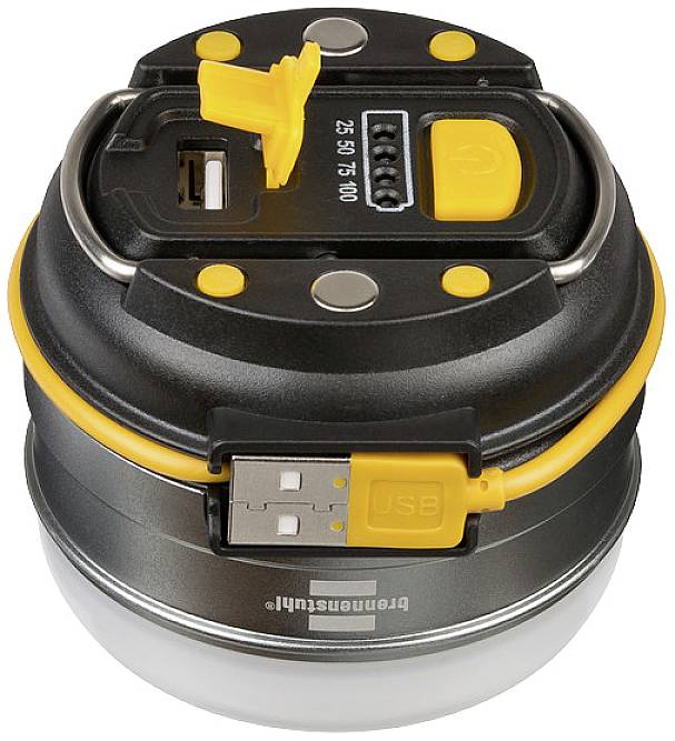Brennenstuhl 1171540 Oli 0300A LED Camping-Leuchte 350lm akkubetrieben Silber, Schwarz, Gelb