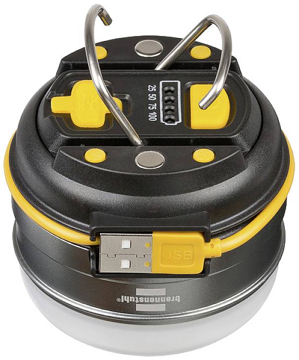Brennenstuhl 1171540 Oli 0300A LED Camping-Leuchte 350lm akkubetrieben Silber, Schwarz, Gelb
