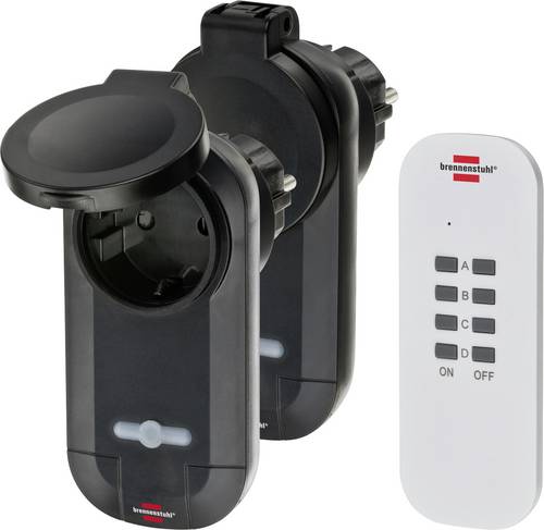 Brennenstuhl RC CE1 0201 1507030 Funk Steckdosen-Set 3teilig Außenbereich 1000 W