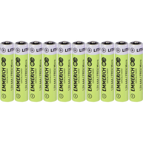 Emmerich Industrial FR03 Micro (AAA)-Batterie Lithium 1100 mAh 10 St.