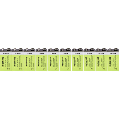 Emmerich Industrial 6LR61 9V Block-Batterie Lithium 800 mAh 10St.