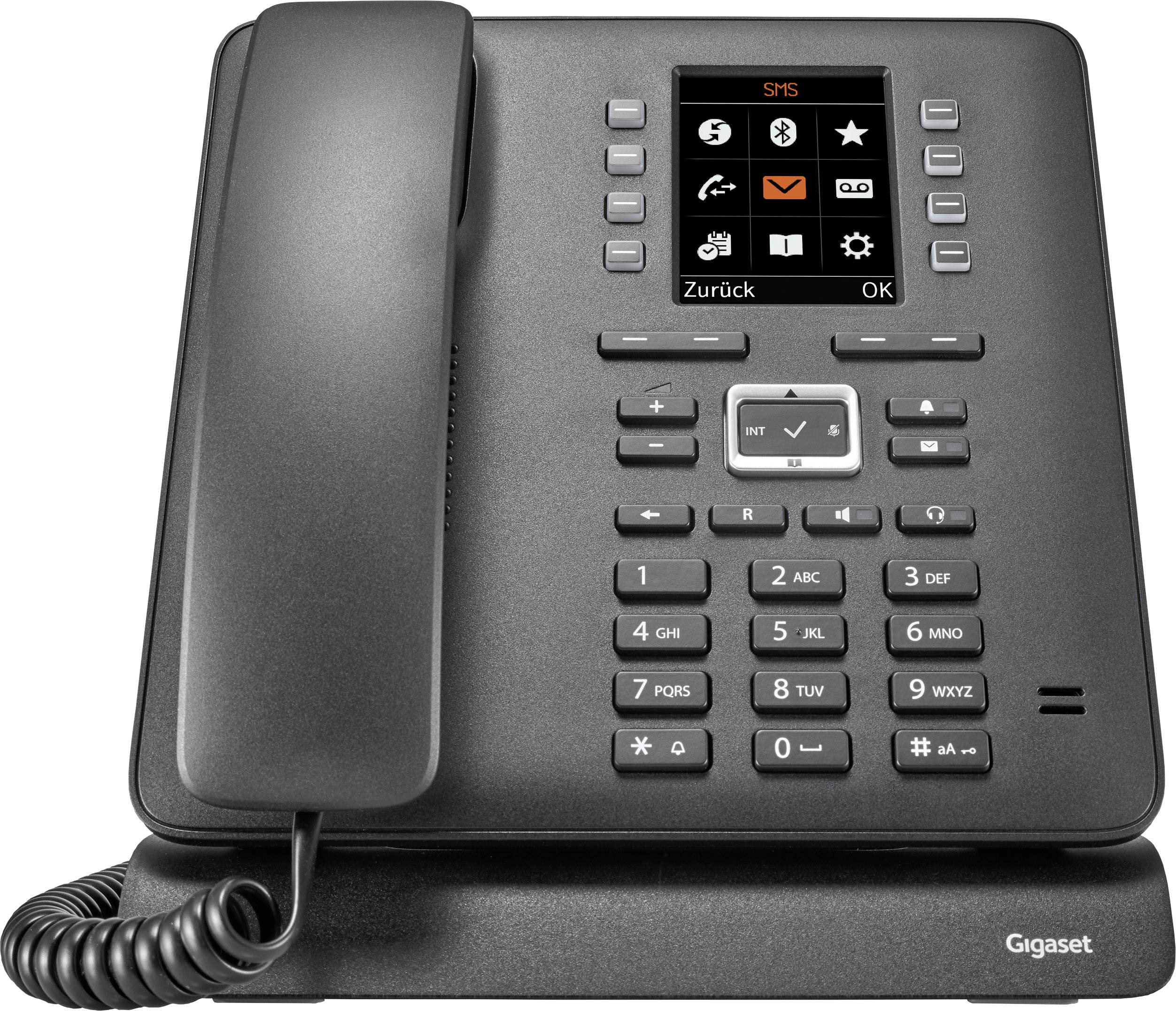 Gigaset T480 HX Schnurloses Telefon VoIP Headsetanschluss, Bluetooth, Freisprechen, Optische Anrufsignalisierung, Wahlwiederholung TFT Schwarz