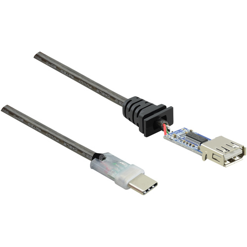 Renkforce USB-Kabel USB 2.0 USB-C® Stecker, USB-A Buchse 7.50 m Schwarz vergoldete Steckkontakte RF