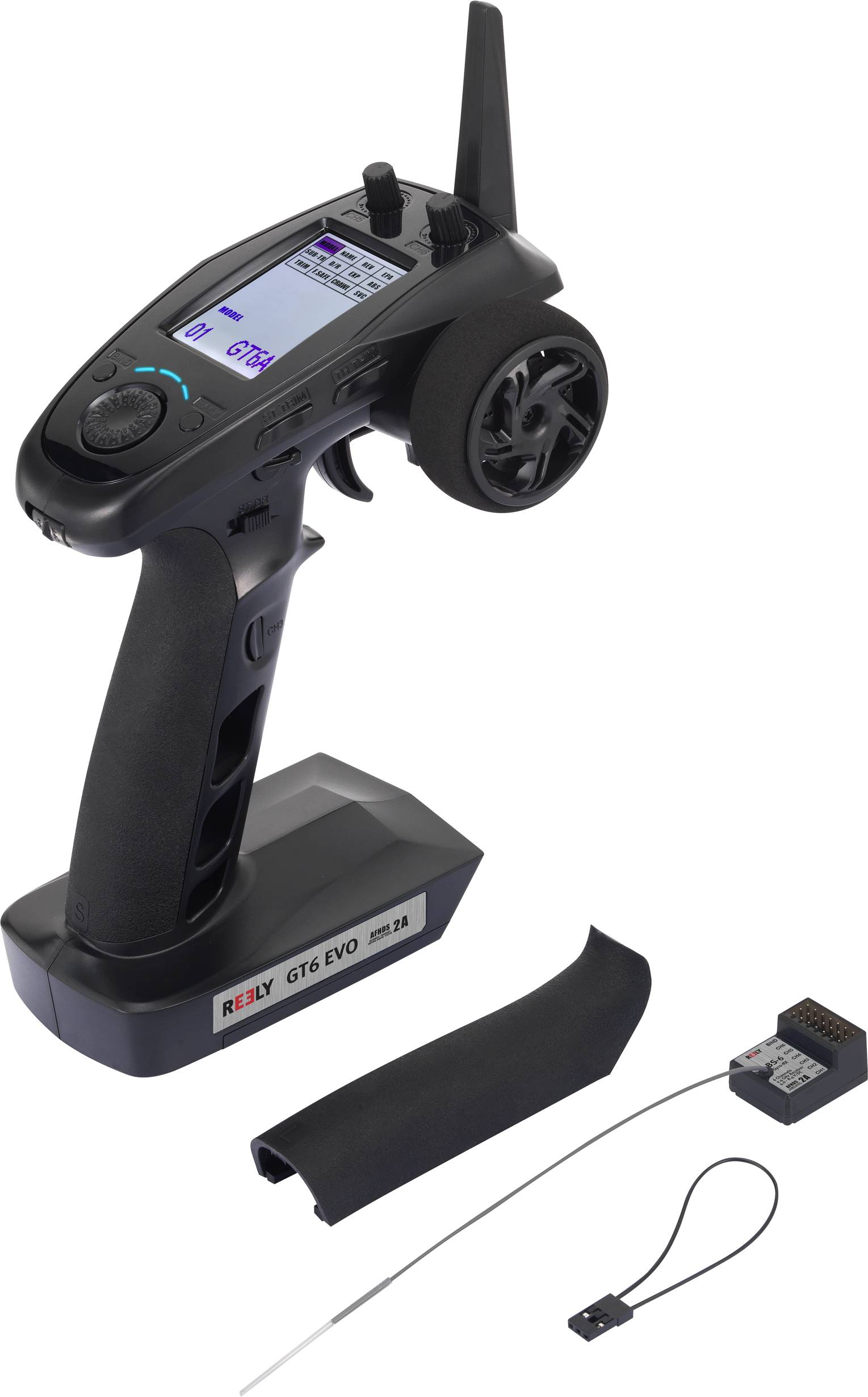 Reely GT6 EVO Pistolengriff-Fernsteuerung 2,4GHz Anzahl Kanäle: 6 inkl. Empfänger