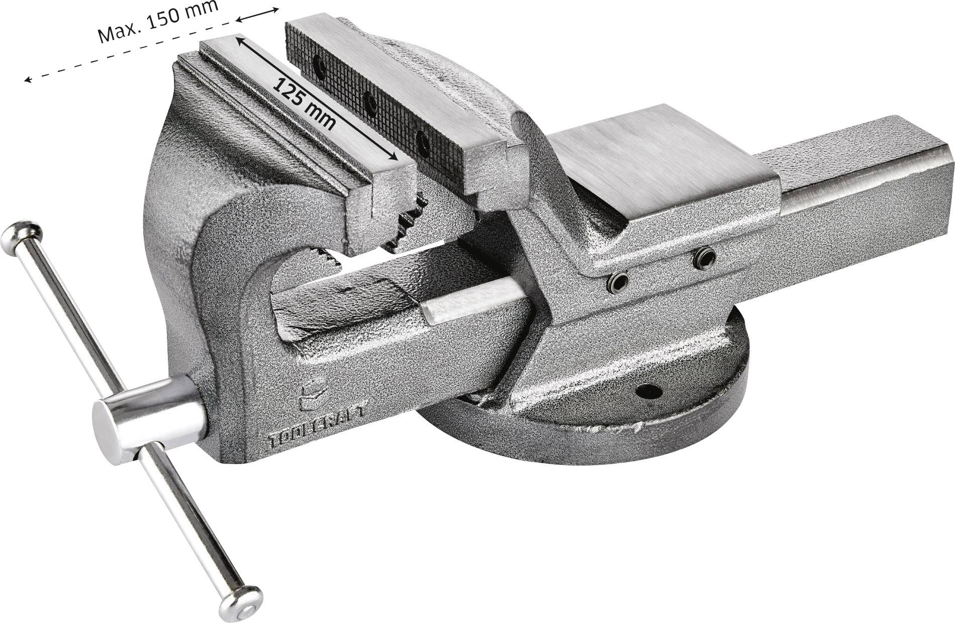 TOOLCRAFT TO-5342448 Schraubstock TO-5342448 Backenbreite: 125mm Spann-Weite (max.): 150mm