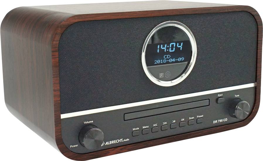 Albrecht DR 790 CD-Radio DAB+, UKW AUX, Bluetooth®, CD Braun