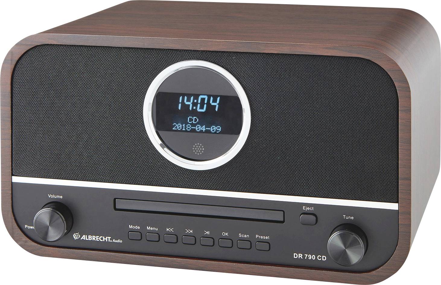 Albrecht DR 790 CD-Radio DAB+, UKW AUX, Bluetooth®, CD Braun