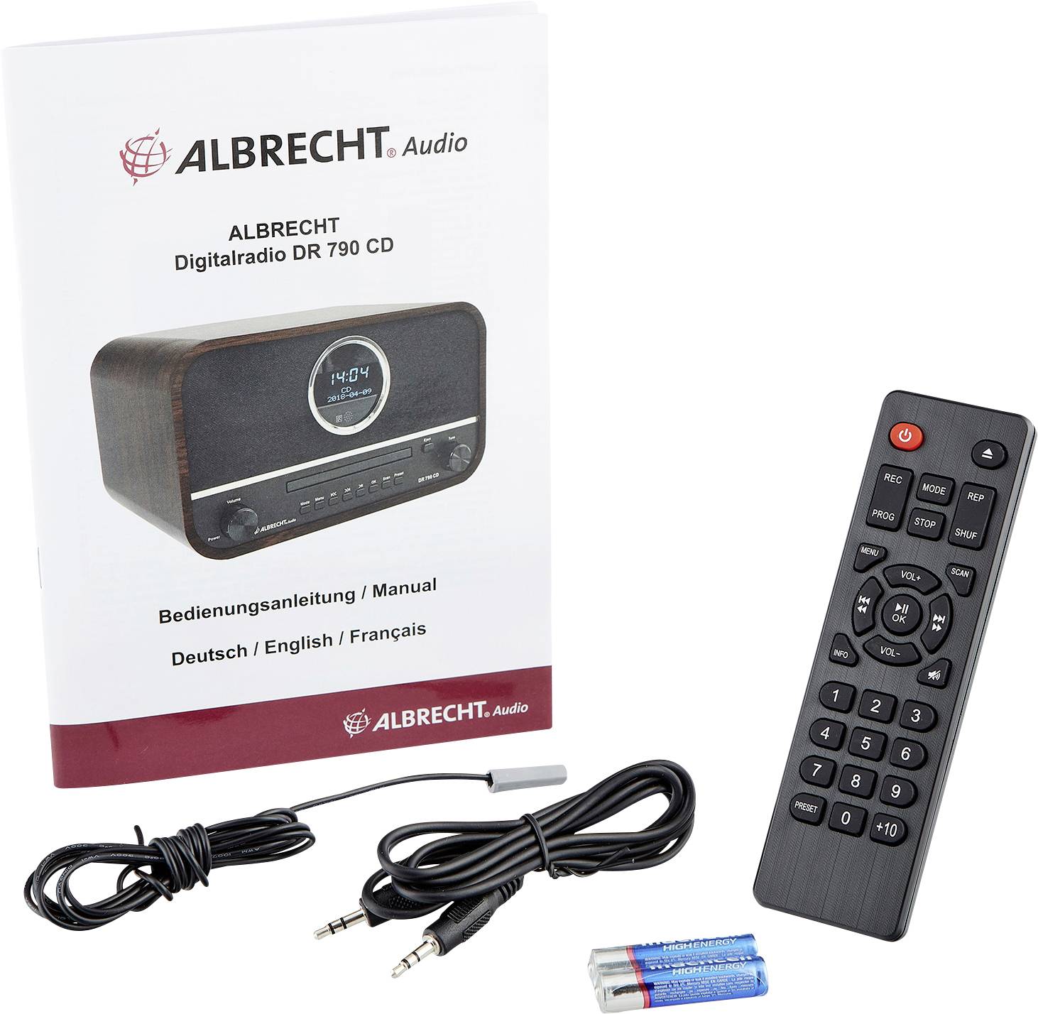 Albrecht DR 790 CD-Radio DAB+, UKW AUX, Bluetooth®, CD Braun