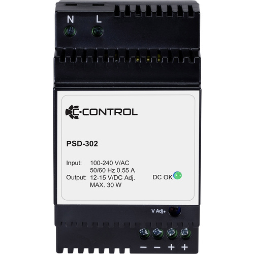 C-Control PSD-302 Hutschienen-Netzteil (DIN-Rail) Verbrauch (StandBy) 0.3W 12 V/DC 2.5A 30W Anzahl Ausgänge:1 x Inhalt 1St.