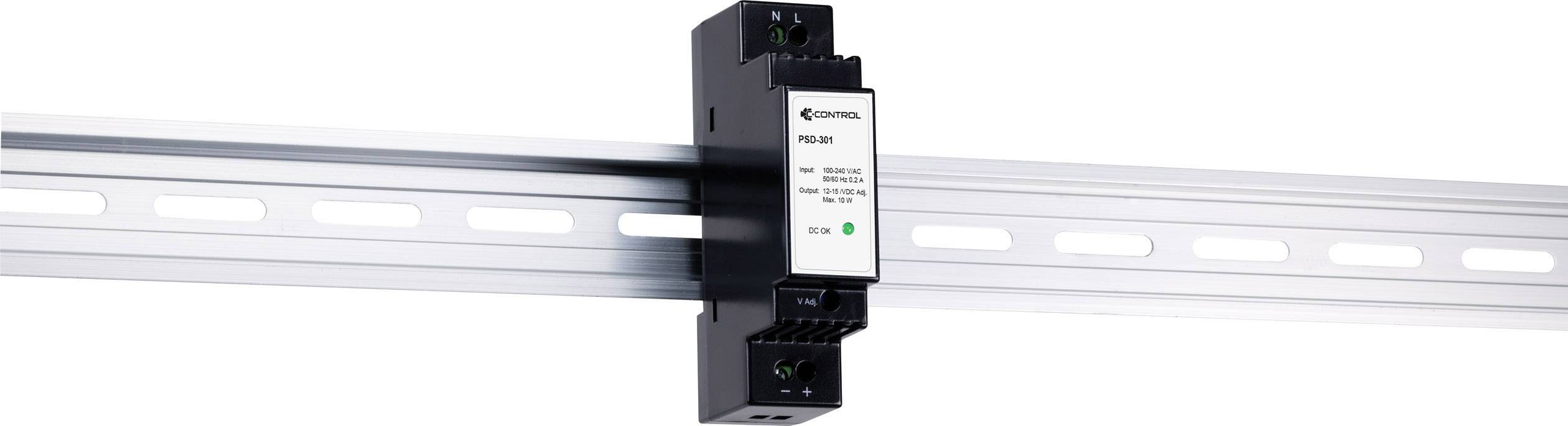 C-Control PSD-301 Hutschienen-Netzteil (DIN-Rail) Verbrauch (StandBy) 0.3W 12 V/DC 0.85A 10W Anzahl Ausgänge:1 x Inhalt 1St.