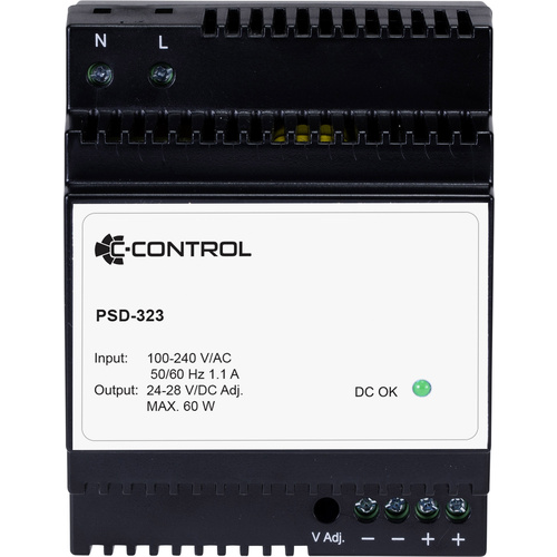 C-Control PSD-323 Hutschienen-Netzteil (DIN-Rail) Verbrauch (StandBy) 0.3 W 24 V/DC 2.5 A 60 W Anza