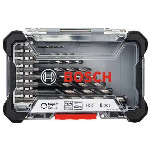 Bosch Accessories 2608577146 HSS Metall-Spiralbohrer-Set 8teilig DIN 338 1/4" (6.3 mm) 1 Set