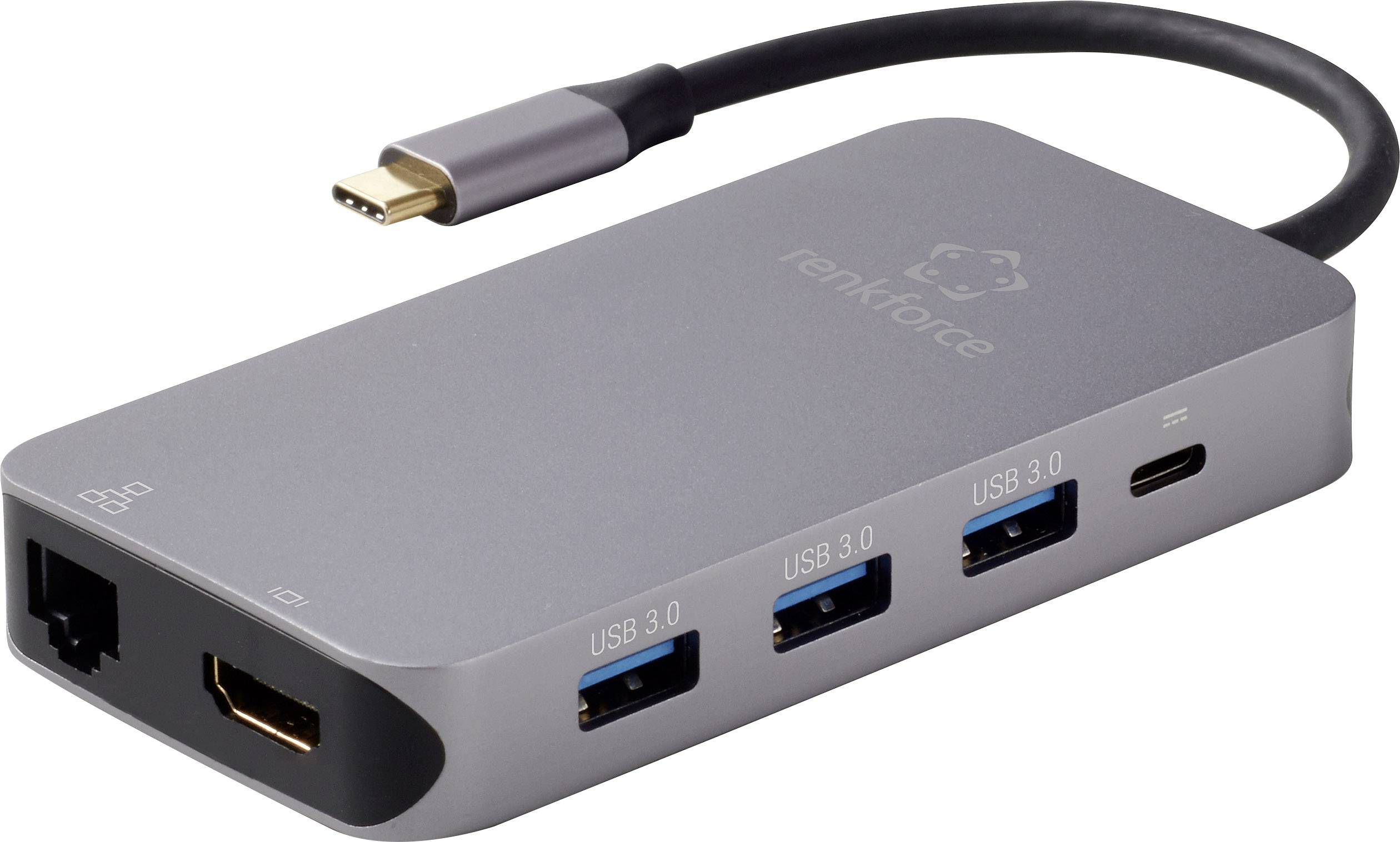 Renkforce 29039c277 USB-C® Notebook Dockingstation Passend für Marke (Notebook Dockingstations): Universal, Apple  inkl. Ladefunktion