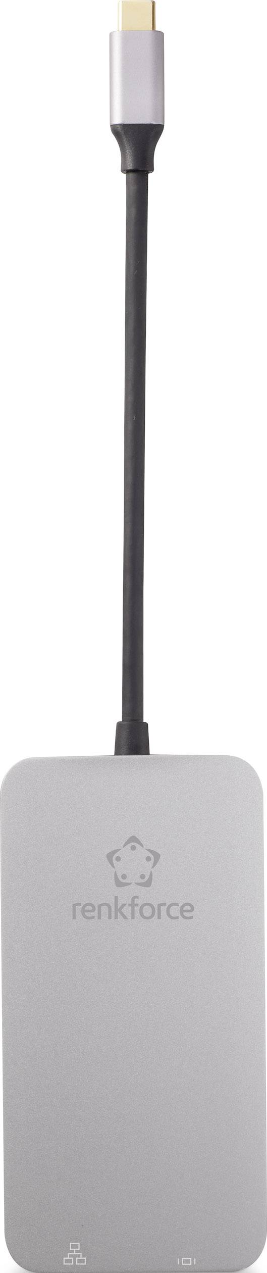 Renkforce 29039c277 USB-C® Notebook Dockingstation Passend für Marke (Notebook Dockingstations): Universal, Apple  inkl. Ladefunktion