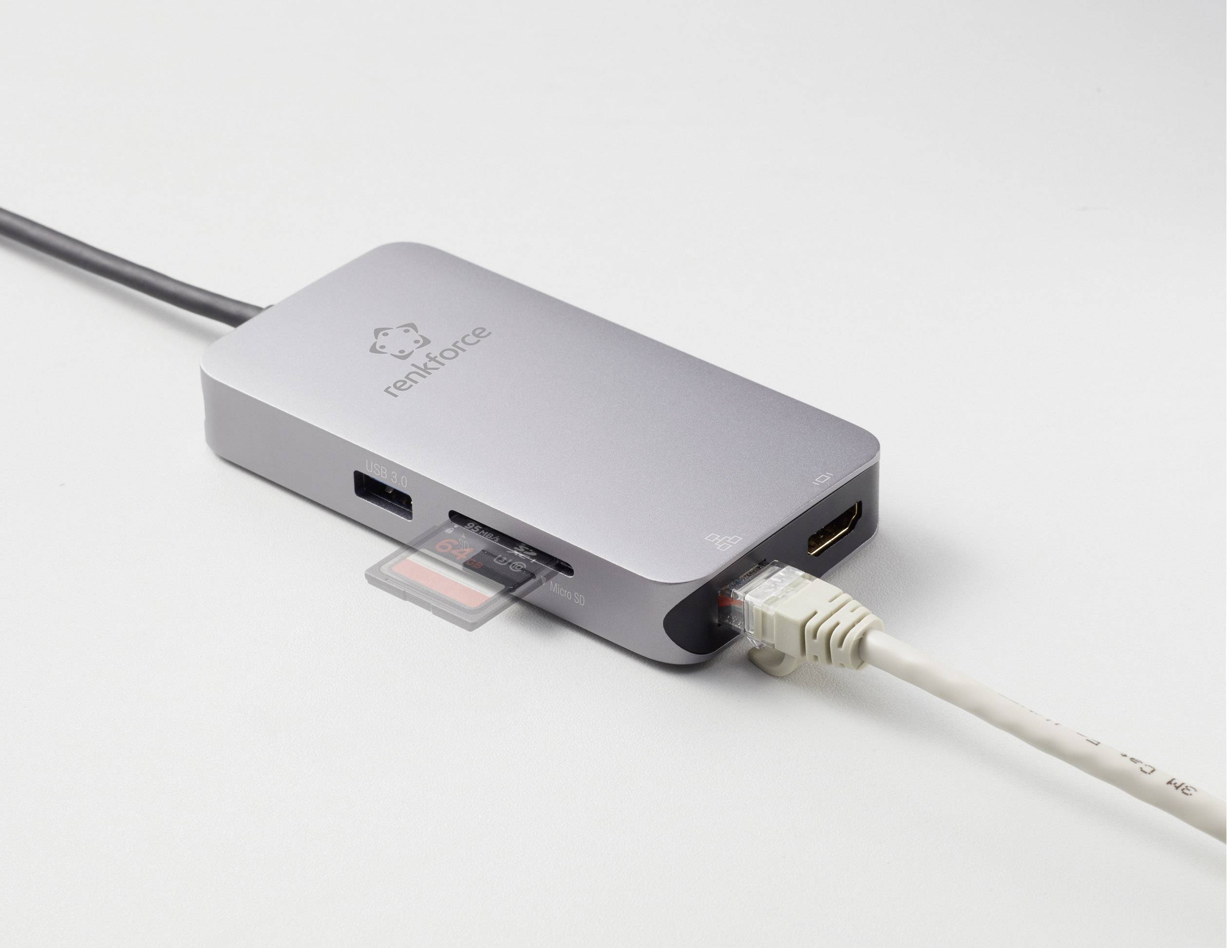 Renkforce 29039c277 USB-C® Notebook Dockingstation Passend für Marke (Notebook Dockingstations): Universal, Apple  inkl. Ladefunktion