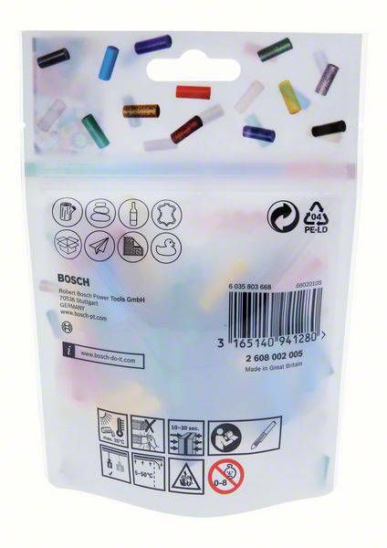 Bosch Accessories Gluey Heißklebesticks 7 mm 20 mm Rot, Gelb, Blau, Schwarz, Grün 55 g 70 St.