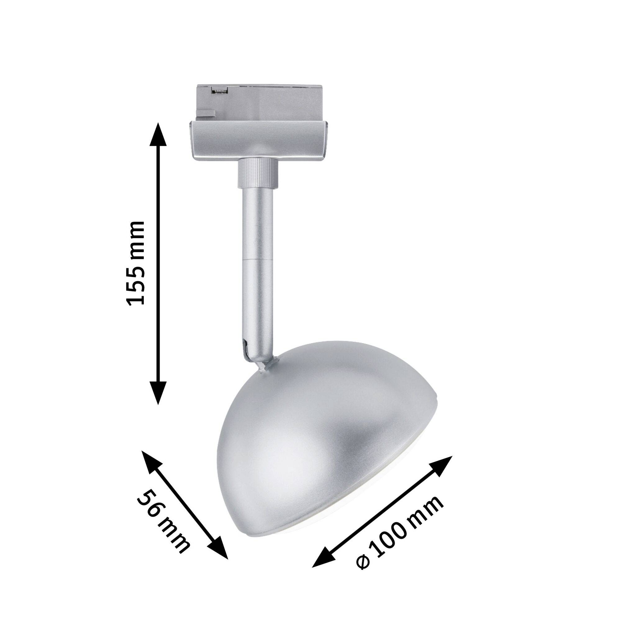 Paulmann Hemi Hochvolt-Schienensystem-Leuchte URail LED fest eingebaut 5W LED Chrom (matt)