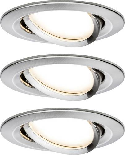 Paulmann 93483 Nova Einbauleuchte 3er Set LED LED 6 W Eisen (gebürstet)