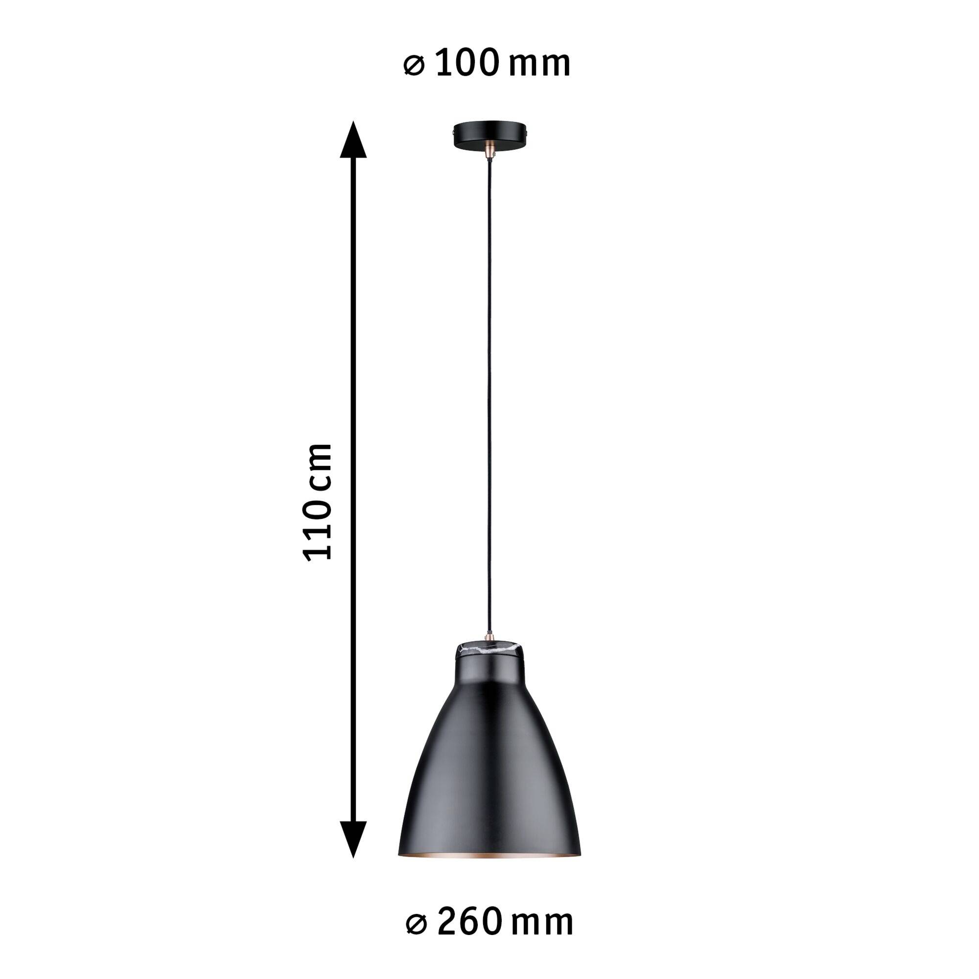 Paulmann Neordic Rolad 79609 Pendelleuchte LED E27 20W Kupfer matt, Schwarz (matt)
