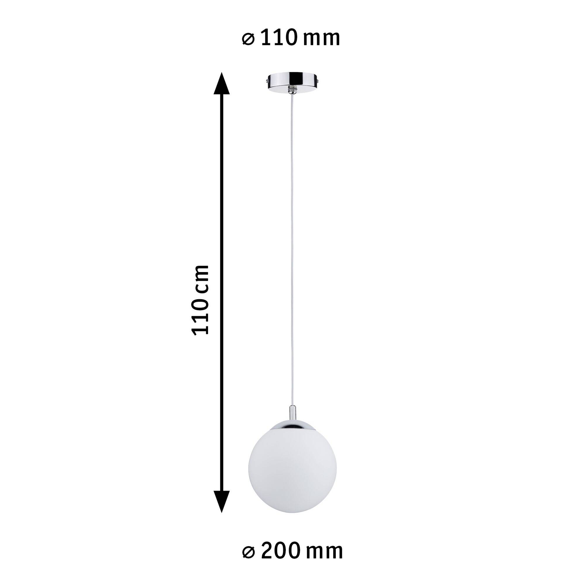 Paulmann Globe 70895 Pendelleuchte LED E27 20W Chrom, Satin