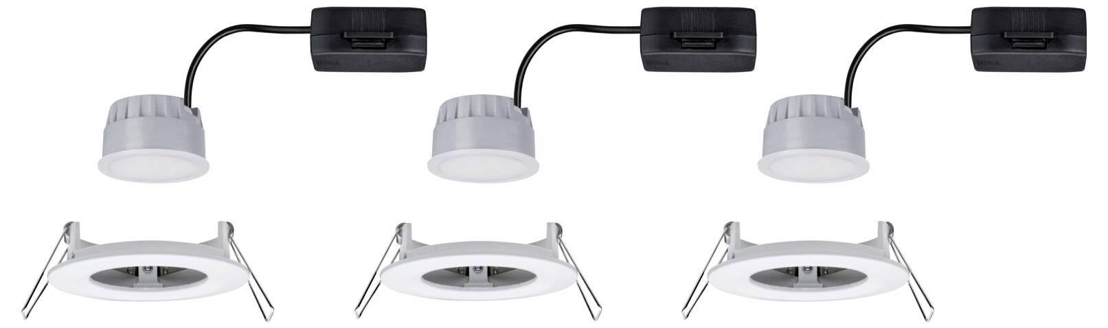 Paulmann Nova Bad-Einbauleuchte 3er Set LED LED 18W IP44 Weiß (matt)