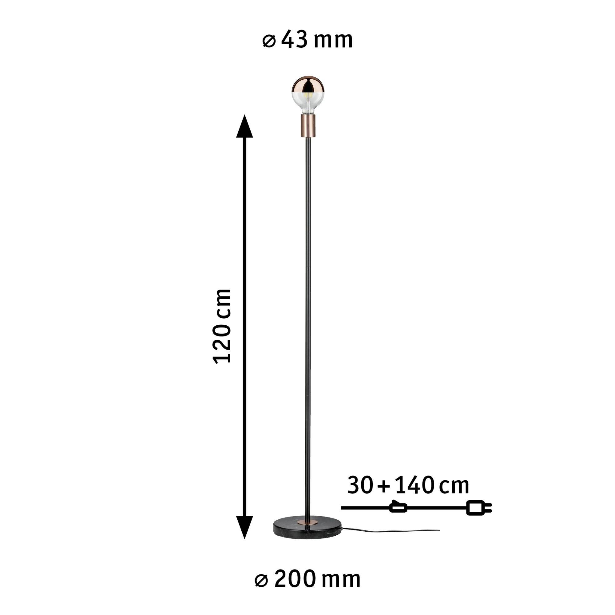 Paulmann Neordic Nordin 79614 Stehlampe LED E27 20W Schwarz, Kupfer matt
