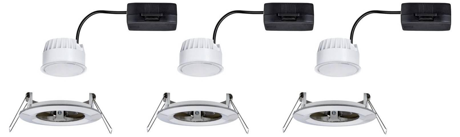 Paulmann Nova Bad-Einbauleuchte 3er Set LED LED 18W IP44 Eisen (gebürstet)