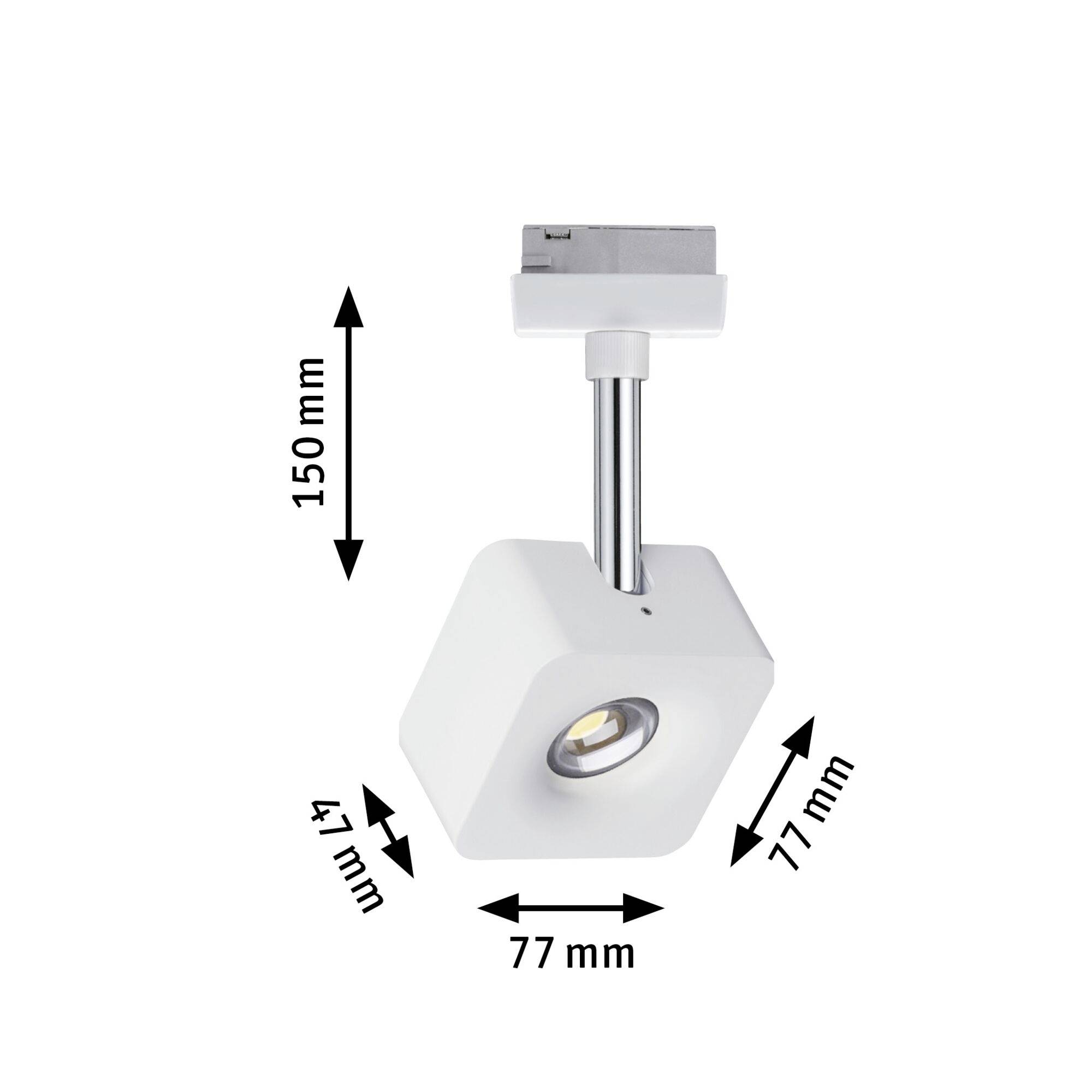 Paulmann Cube Hochvolt-Schienensystem-Leuchte URail LED fest eingebaut 8W LED Weiß, Chrom