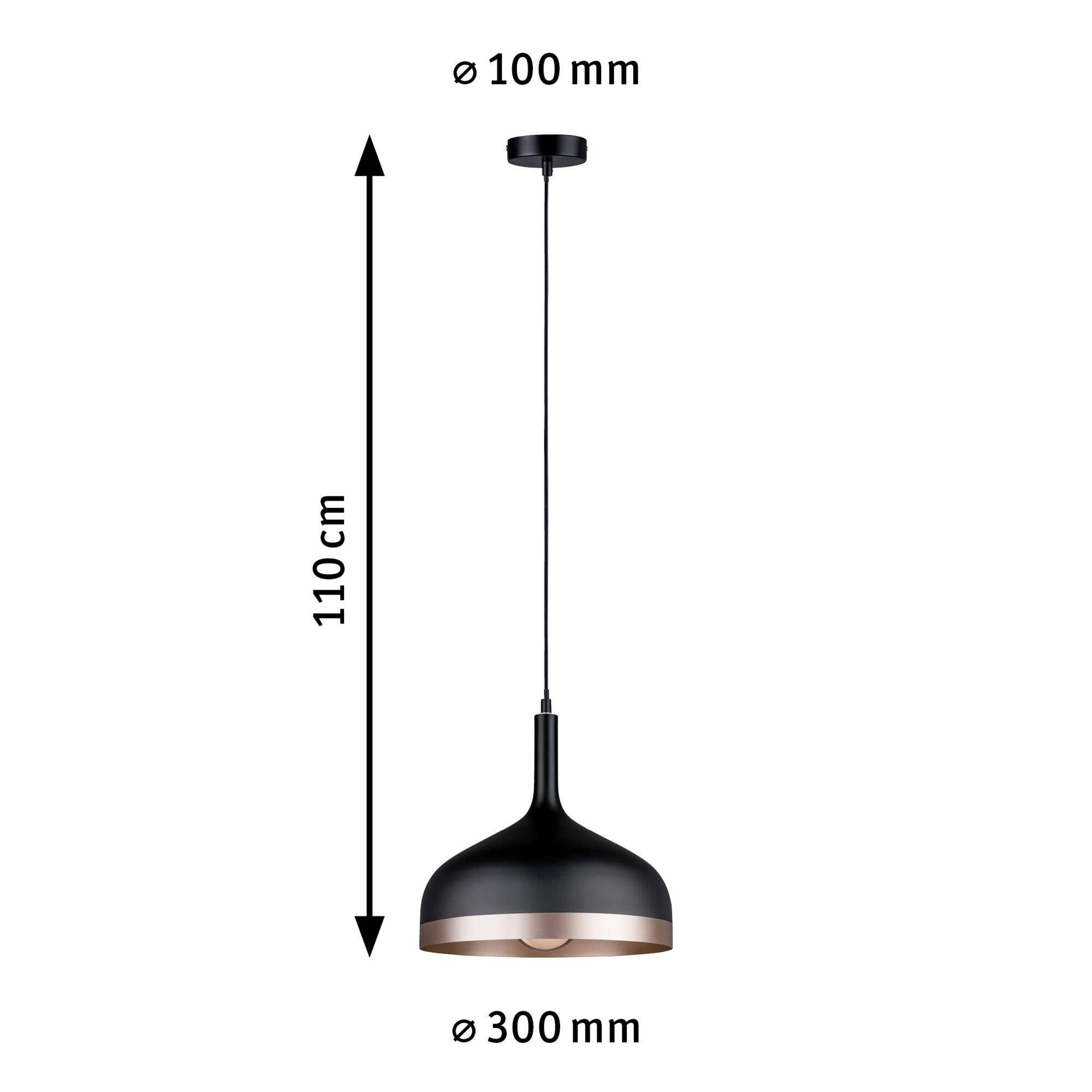 Paulmann Neordic Embla 79629 Pendelleuchte LED E27 20W Schwarz, Kupfer matt
