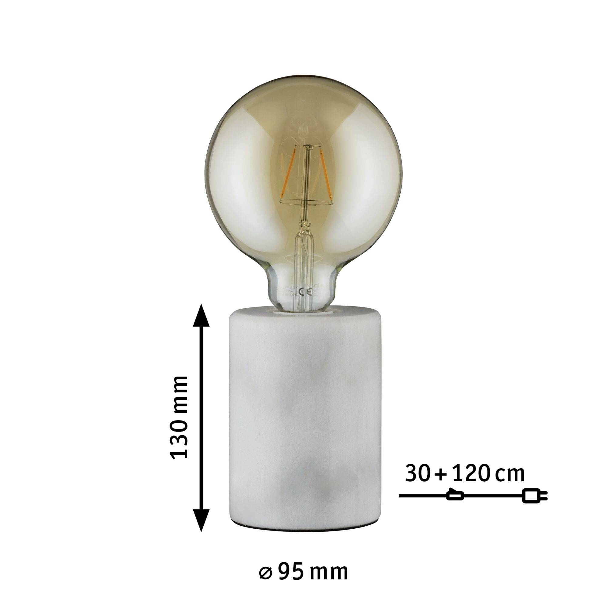 Paulmann Neordic Nordin 79601 Tischlampe LED E27 20 W Weiß, Gold