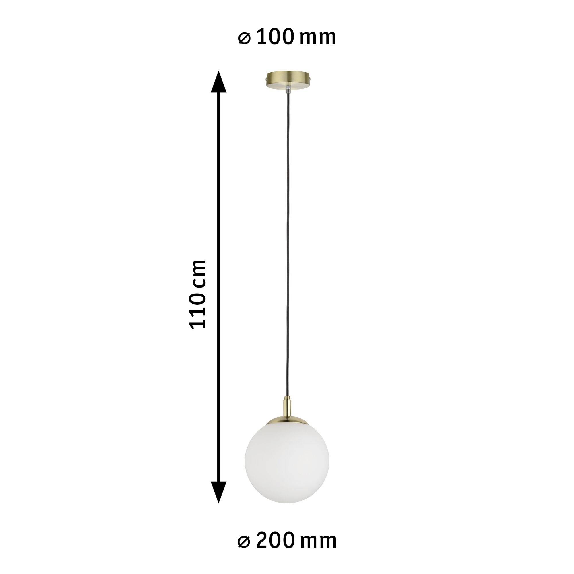 Paulmann Menja 79733 Pendelleuchte LED E27 20W Messing (gebürstet), Weiß