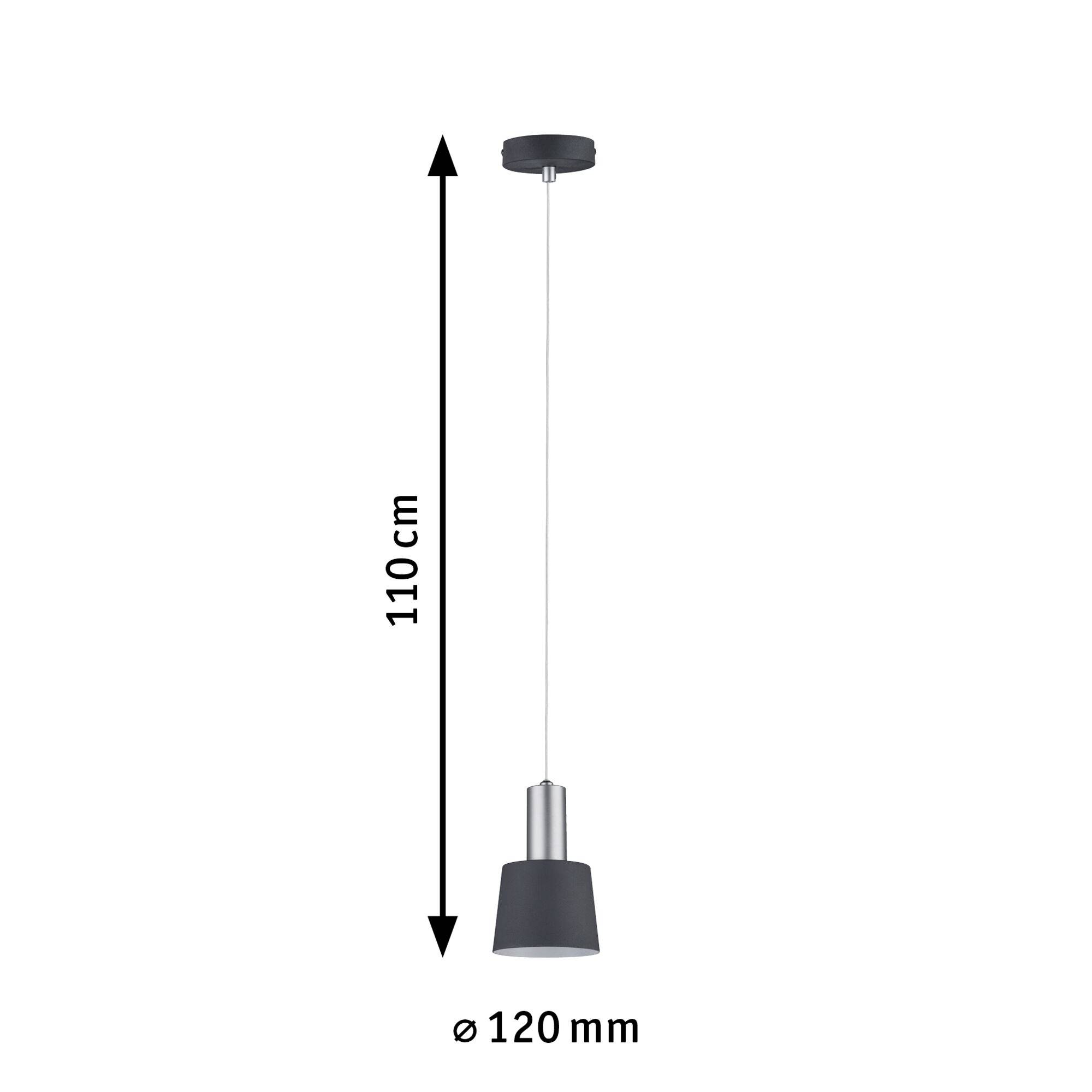 Paulmann Neordic Haldar 79691 Pendelleuchte LED E14 20W Dunkelgrau, Chrom