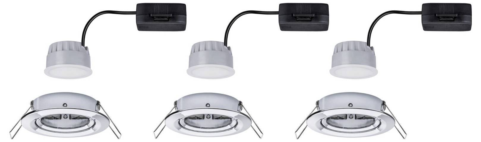 Paulmann 93488 Nova Einbauleuchte 3er Set LED LED 18W Chrom (glänzend)