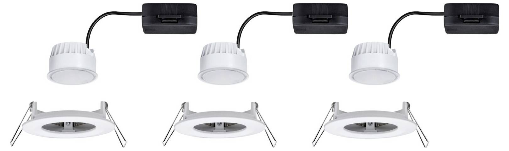 Paulmann Nova Bad-Einbauleuchte 3er Set LED LED 18W IP44 Weiß (matt)