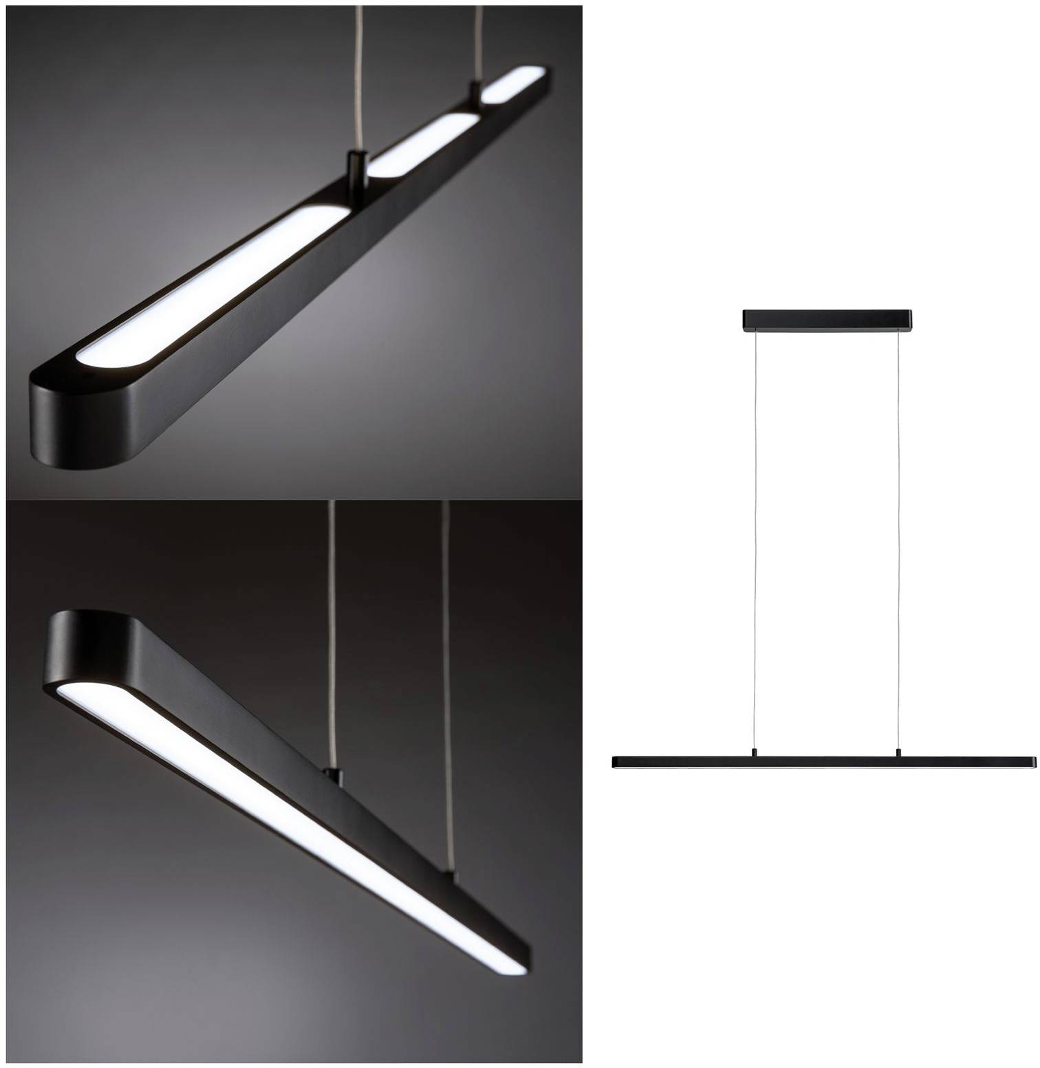 Paulmann Lento 79694 LED-Pendelleuchte LED LED fest eingebaut 43 W Schwarz (glänzend)