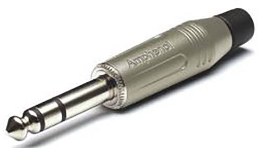 Amphenol ACPS-GN Klinken-Steckverbinder 6.35 mm Stecker, gerade Polzahl: 3 Stereo Silber 1 St.