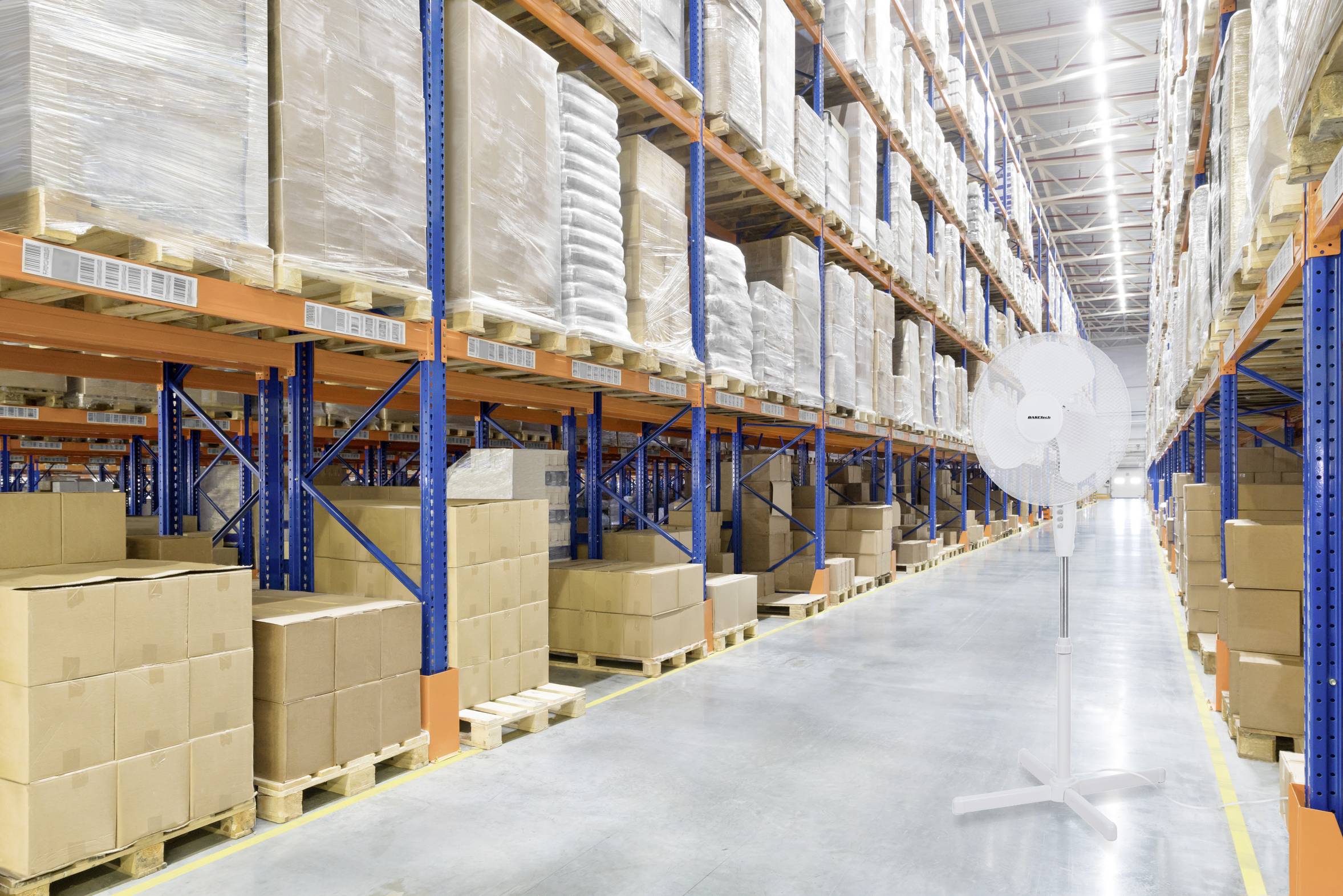 Basetech Standventilator 45W (Ø x H) 400mm x 1250mm Weiß