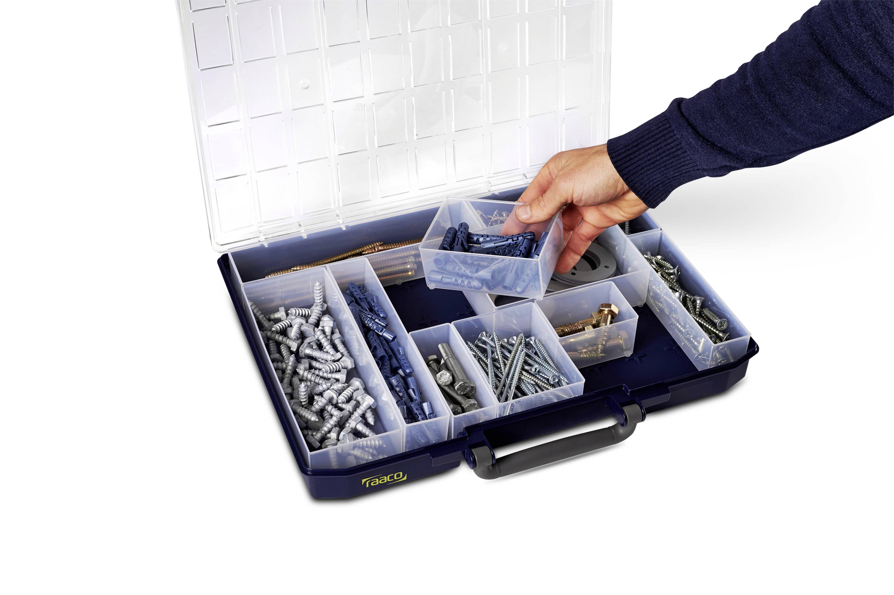 raaco CarryLite 55 5x10-50 Sortimentskoffer (B x H x T) 413 x 57 x 330 mm Anzahl Fächer: 50 Inhalt 1 St.