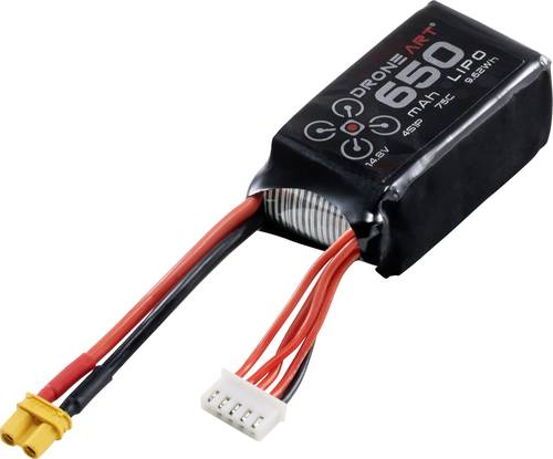 Modellbau-Akkupack (LiPo) 14.8V 650 mAh Zellen-Zahl: 4 75 C Softcase XT30