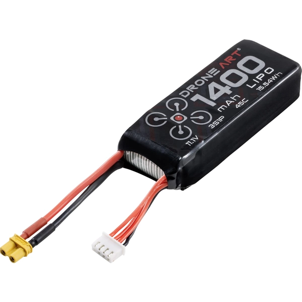 DroneArt Modellbau-Akkupack (LiPo) 11.1 V 1400 mAh Zellen-Zahl: 3 45 C Softcase XT30 DroneArt Modellbau-Akkupack (LiPo) 11.1 V 1400 mAh Zellen-Zahl: 3 45 C Softcase XT30