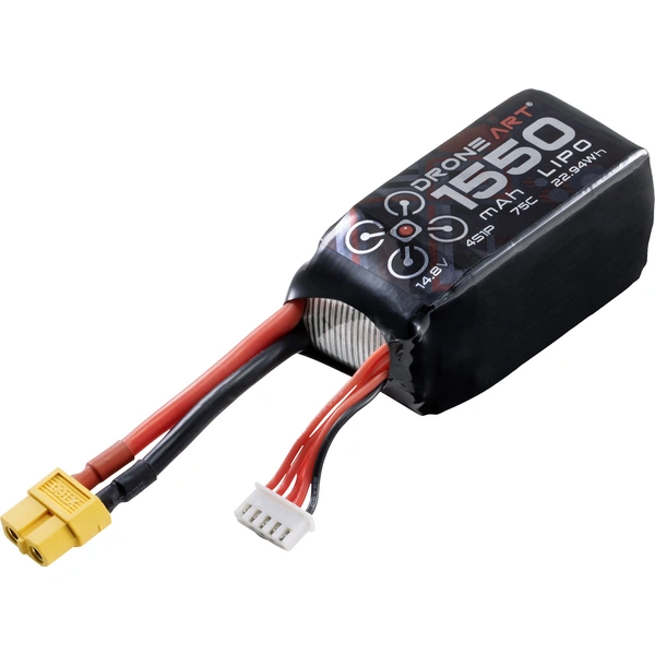 DroneArt Modellbau-Akkupack (LiPo) 14.8 V 1550 mAh Zellen-Zahl: 4 75 C Softcase XT60 DroneArt Modellbau-Akkupack (LiPo) 14.8 V 1550 mAh Zellen-Zahl: 4 75 C Softcase XT60