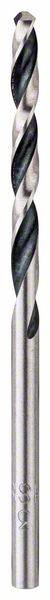 Ein silberner Metallbohrer mit schwarzer Spirale, geeignet für präzises Bohren in Holz, Metall oder Kunststoff.
