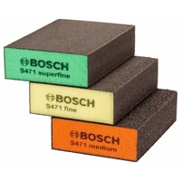 Bosch Accessories 2608621253 Schleifschwamm-Set S471 Best for Flat & Edge, 3-teilig, 69 x 97 x 26 mm, M, F,SF     3 St. Bosch Accessories 2608621253 Schleifschwamm-Set S471 Best for Flat & Edge, 3-teilig, 69 x 97 x 26 mm, M, F,SF     3 St.