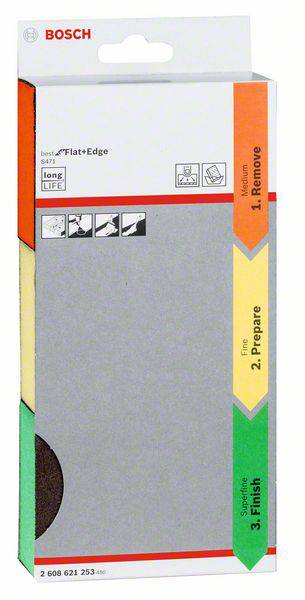 Bosch Accessories 2608621253 Schleifschwamm-Set S471 Best for Flat & Edge, 3-teilig, 69 x 97 x 26 mm, M, F,SF     3 St.