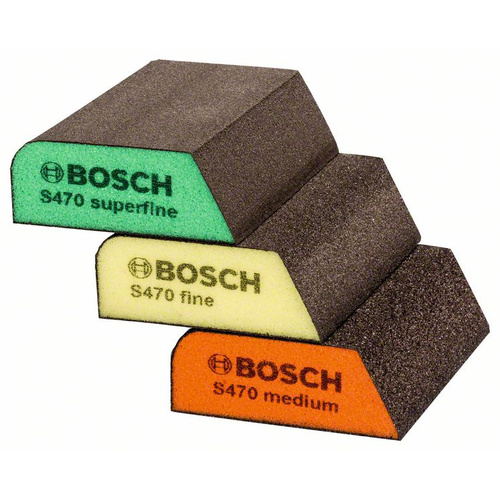 Bosch Accessories 2608621252 Schleifschwamm-Set S470 Best for Profile, 3-teilig, 69 x 97 x 26 mm, M, F, SF 3St.